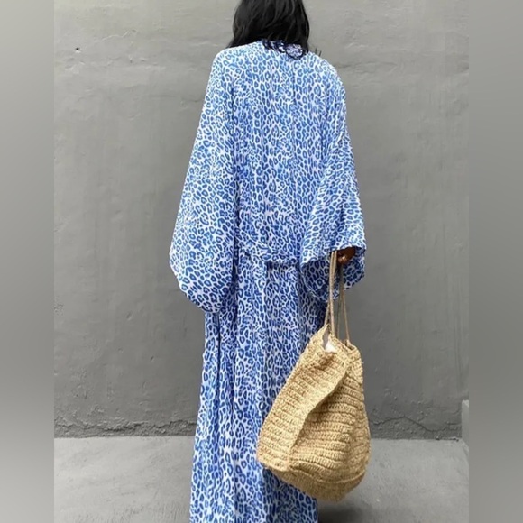 Leopard Sky Kimono Cárdigan Swimsuit Coverup - Picture 4 of 5